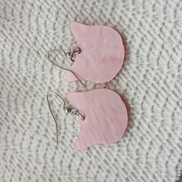 Cat Face Earrings - Pink - Picture 3 of 3